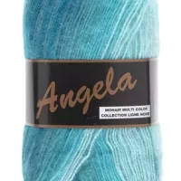 Pelote de laine à tricoter Lammy Yarn Angela multicolore bleu dégradé réf 411