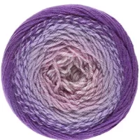 Pelote de laine à tricoter Lammy Yarn Happy Colors multicolore violet, mauve, rose, blanc réf 403