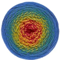 Pelote de laine à tricoter Lammy Yarn Happy Colors multicolore bleu, vert, jaune, rouge réf 419