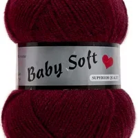 Pelote de laine à tricoter Lammy Yarn Baby Soft Grenat réf 42