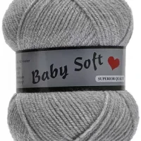 Pelote de laine à tricoter Lammy Yarn Baby Soft Gris réf 38
