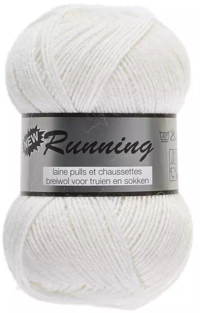 Pelote de laine à tricoter Lammy Yarn New Running Blanc réf 5