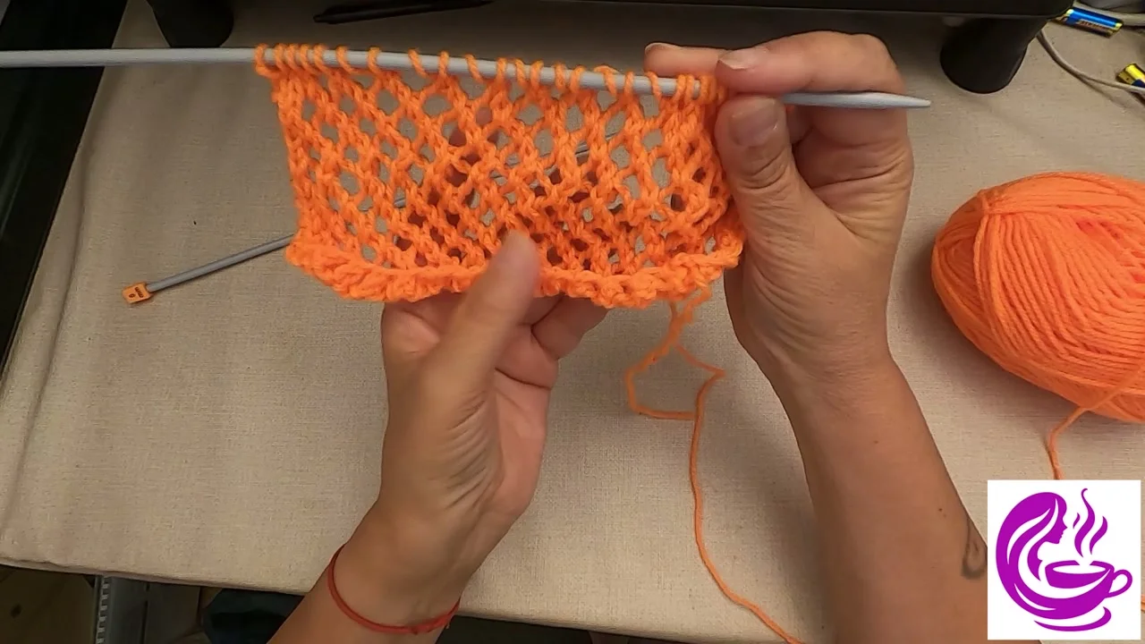 Point du diable au tricot — laine No 1 orange ref 213