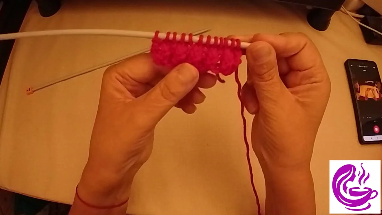 Point danger au tricot — laine No 1 rouge ref 43