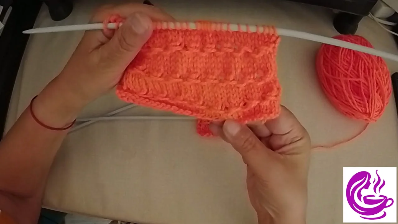 Point de valeur au tricot — laine No 1 orange ref 213