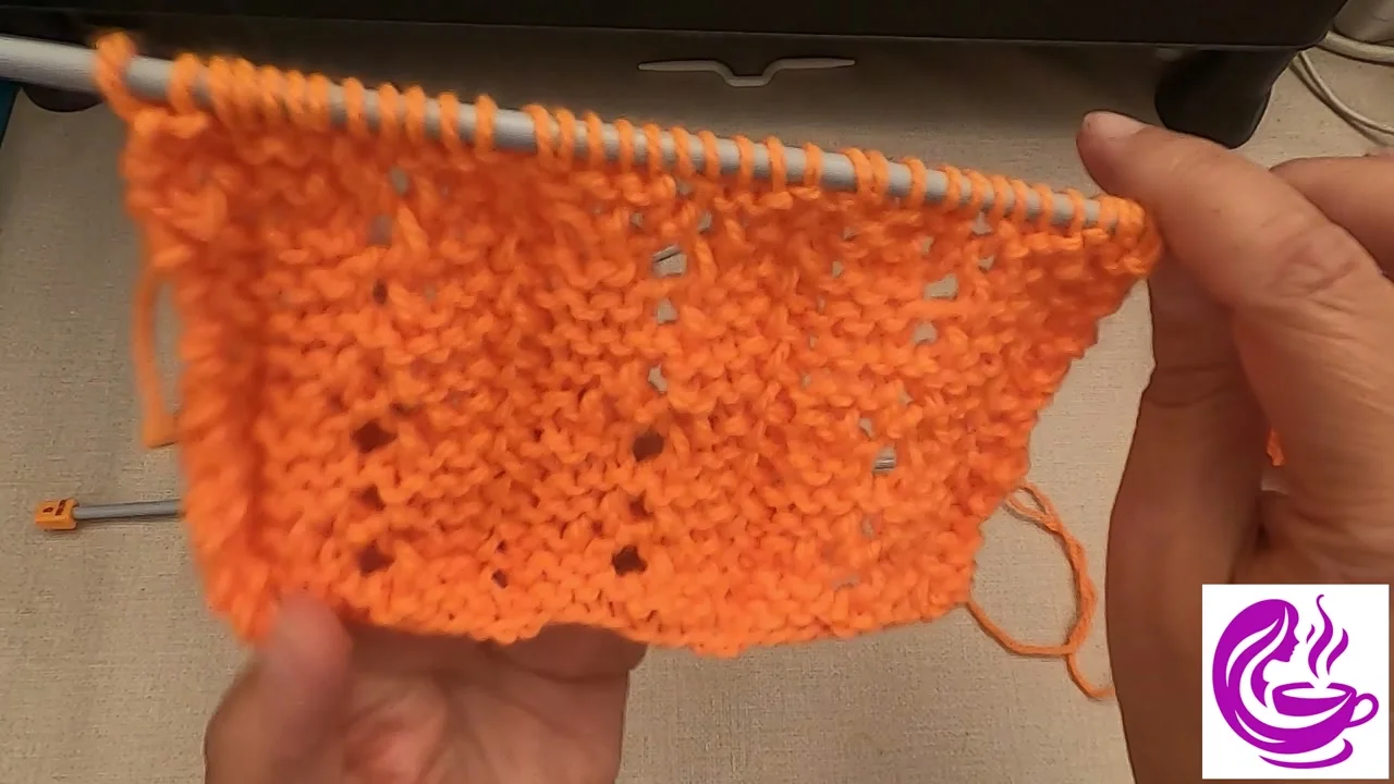 Point souci au tricot — laine No 1 orange ref 213