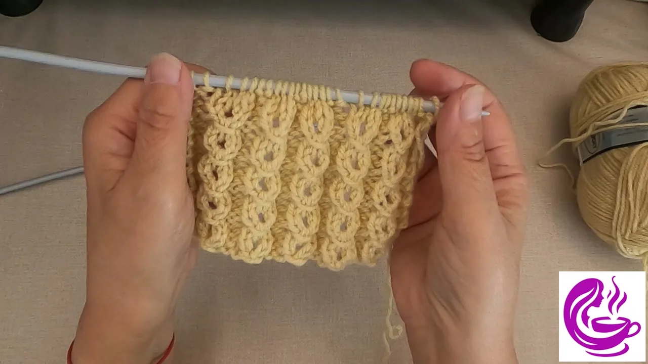 Point de cocon au tricot — laine No 1 beige bulle ref 66
